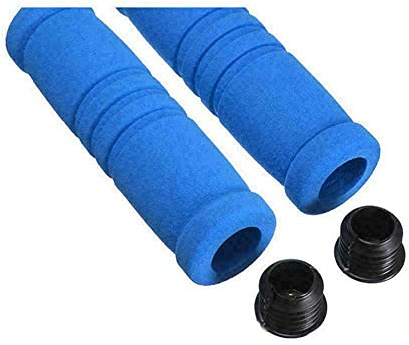 Couvre-poignées de guidon de vélo, couvre-poignées de moto Coussin de poignées de vélo en mousse éponge Poignées de moto à enfiler Housse de poignée anti-vibration Accessoires de moto (Bleu)