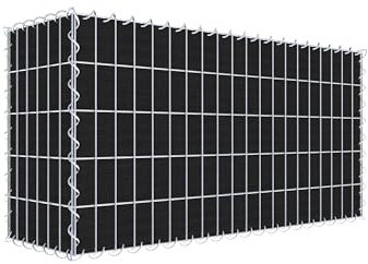 Grönsaksgrön gabion med fleece 100 cm x 50 cm x 30 cm (L x H x D), maskstorlek 5 cm x 10 cm, spiral