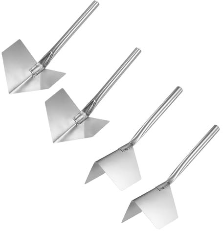 POFET Llana para Esquinas Llana Redonda - Llana para Bordes - Llana para Esquinas Interiores de Acero Inoxidable - Llana para Esquinas Interiores y Exteriores con empuñadura