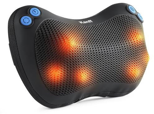 Back Neck Massager, Shiatsu Massage Pillow with Heat, Deep Tissue Kneading Massager for Shoulder, Legs, Electric Back Massage, Massage at Home
