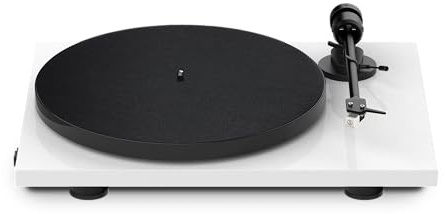 Pro-Ject E1 BT, Plug & Play Entry-Level Turntable with Built-in Bluetooth Transmitter & Phono Preamplifier, Electronic Speed Switching, Anti-Skating Preset, Fitted with AT3600L Cartridge (White)