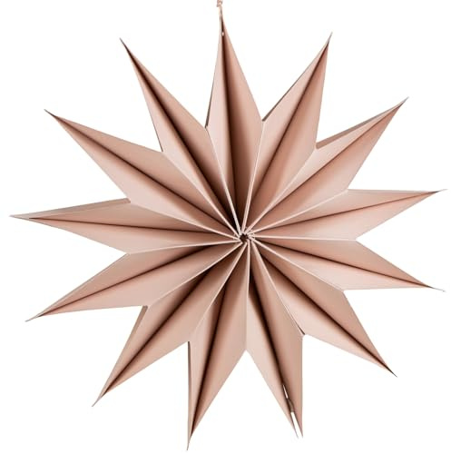 Logbuch-Verlag Pappersstjärna för upphängning rosa gammelrosa vintage julstjärna, juldekoration 30,5 cm