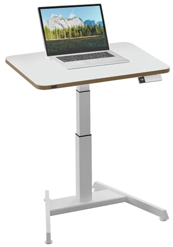 Leitz Ergo Small Electric Sit Stand Desk with Smart Stand-Up Reminder, Ergonomic Standing Desk, Holds Up to 80kg, Tray For Cable Management, 80cm x 60cm, Ergo Range, White, 65341001