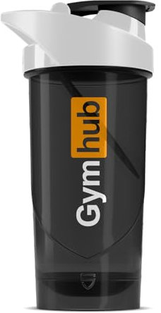 Shieldmixer Hero Pro GymHub Shaker Classic - Sans BPA - Accessoire de gym - Shaker à protéines - Bouteille d'eau pour le fitness - Noir - 700 ml