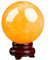 SUPBEI Natürliche Kristallkugel Gelbe Calcitkugel Polierte Edelsteinkugel, Dekorative Kugel mit Holzständer Heilende Kristallkugel-Skulpturfigur,2.4in(6cm)