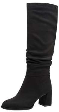 Tamaris Femme Damen Long Boot Heel 1-25523-45 Botte Haute Jusqu'au Genou, Noir, 37 EU
