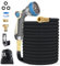 30M/100FT Flexibler Gartenschlauch, Wasserschlauch Dehnbar mit 8 Modi Wassersprühpistole, Adapter für 1/2' 3/4' Zoll und Wandhalterung, Schlauch Flexibel Bewässerung für den Außenbereich