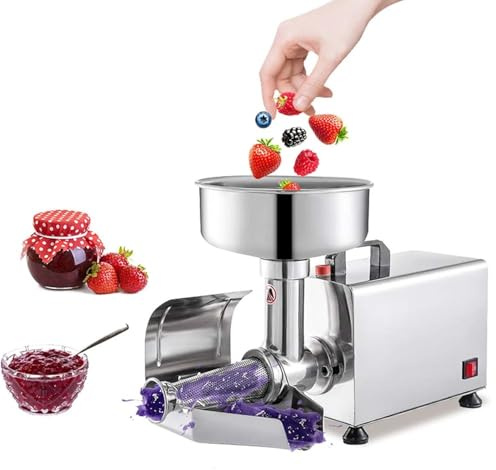 zhenmaster Pasapurés Eléctrico Industrial 450W con Filtro de Acero Inoxidable, Motor Potente, Separador de Semillas, Ideal para Salsa, Puré y Confituras, Fácil Montaje y Limpieza
