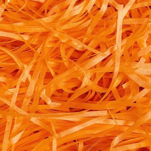 500g Orange Shredded Tissue Paper for Gift Boxes & Hampers, Soft Hamper Filling and Packaging Filler, Shreds Stuffing Paper Suitable Party Baby Shower Graduation Housewarming ect