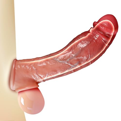 Guaina Fallica Realistico Allungamento del Pene Maschile, Guaina Pene per Uomo, Estensore Allunga Prolunga Pene Indossabile Uomo, Sex Toys Sessuali per Uomini Sexytoysys Coppia (Pelle)