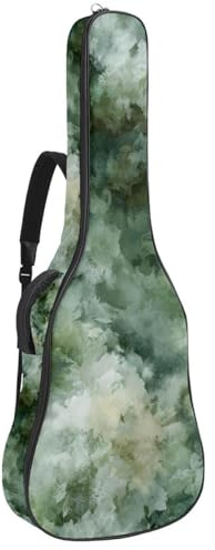Gitarrväska i full storlek, 40 41 107 cm gitarrfodral bärväska för elektrisk bas klassisk gitarr, salvia grön akvarell textur
