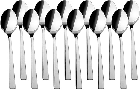 JAY - 11091007 - Pack de 12 Cucharas de Café, Colección Titanio, 150 mm, Acero Inoxidable 18/10, Diseño Minimalista, Uso Diario en Hogar y Hostelería, Fabricado en España