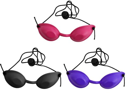 3 pièces UV Solarium lunettes de protection, 3 couleur Schutzbrille lampe de lumière rouge (violet, noir, rouge rose), Schutzbrille Solarium, UV Schutzbrille, Infrarouge-Schutzbrille, Für UV-Infraroug