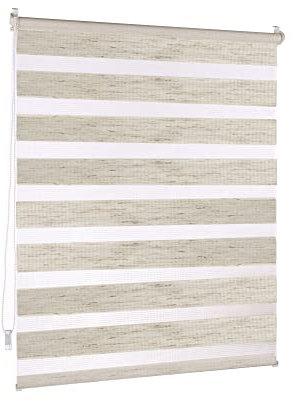 Victoria M. Doppelrollo Klemmfix ohne Bohren, 120 x 150cm (BxH) Leinen, Rollo Fensterrollo lichtdurchlässig & verdunkelnd,Duo-Rollo Klemmmontage Zebrarollo für Fenster & Türen