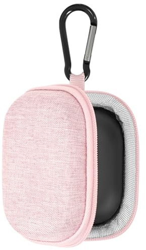 Geekria Shield Earbuds Case Compatible with Jabra Elite 10 Gen 2, 75t, 65t, Replacement Hard Shell Travel Carrying Bag with Carabiner Clip (Pink)