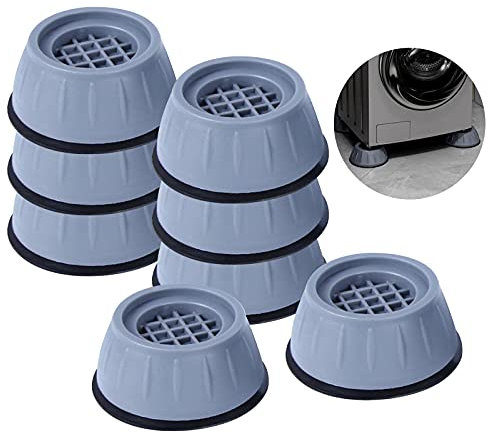 Anti Vibration Machine a Laver, Tampons Pied Machine a Laver avec Patin en Caoutchouc Pied Tapis Anti Bruit Vibration Machine a Laver pour Machines à Laver et Sèche-Linge, Réfrigérateur (8 Pièces)