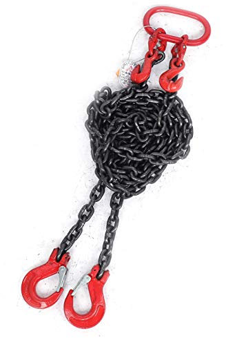 Chaîne de résistance - 2 m - 2 brins - Crochet de raccourcissement - Chaîne de grue - 8 mm - 2T - G80 + acier allié