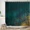 Ttincceer Marmor Duschvorhang Dunkelgrün mit Goldmuster Moderner Badezimmervorhang Abstrakt Ombre Luxus Duschvorhänge Wasserdicht Badewannenvorhang 152x183cm