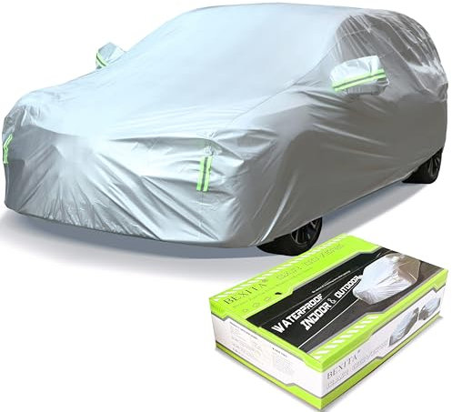 BEXITA Bâche Voiture SUV Extérieur ​Housse de véhicule Universelle Bache Automobile Étanche Anti-Rayures Protection UV Durable pour SUV,Size M: Max 183in/465cm