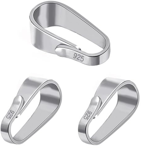 My-Bead 3 Stück Collierschlaufen 925 Sterling Silber 9mm Verbinder für Kettenanhänger Anhänger Charms Anhängerschlaufen Ösen Schmuck Verschluss DIY