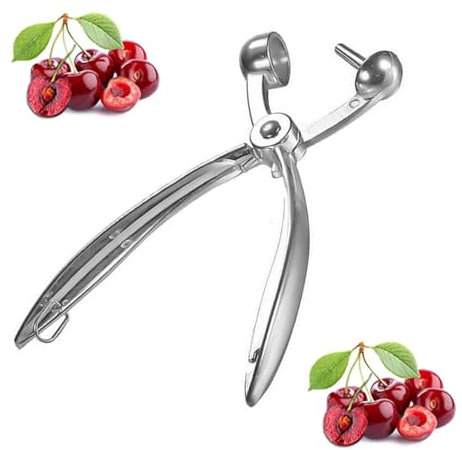 Cherry Pitter and Stoner - Aluminum Alloy Hand Stone Remover for Cherries, Olives, Red Dates With Coring and Destoning Tool