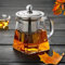 DxxD Teiera in Vetro, 950ml Bricco da Tè di Vetro con Filtro Infusore in Acciaio Inossidabile Removibile Resistente al Calore, Teiera Compatibile con Fornelli per Tè, Tisane, Caffè, Sfuso Infusiera
