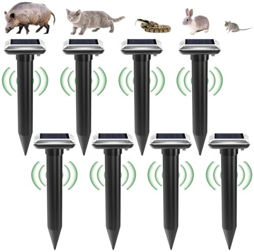 Solcellsdistributör: Solcellsskrämma, IP65 vattentät sorkskrämma sol, ultraljud födelsemärkesskydd för fördrivning, födelsemärkesbekämpning, skadedjursbekämpning för trädgården (svart)