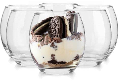 Glasmark KROSNO 1992 Dessertgläser 6er Set 350 ml Aus Glas Eisbecher Gläser Eisschalen Dessertschalen Rund