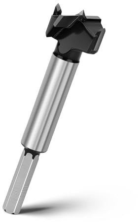 Broca Forstner de 26 mm, broca para madera de 93 mm de longitud con vástago hexagonal para agujeros profundos para madera, madera dura, madera blanda