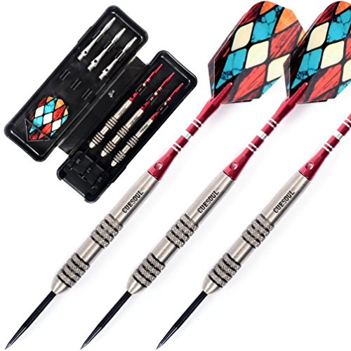 CUESOUL 26 Grams Tungsten Steel Tip Darts Set 95% Tungsten