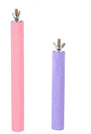 Bird Cage Perch Parrot Sand-Surface Stand 2Pack Grinding Wood Stick Platform Molar Toy Branch for Macaw African Greys Budgies Cockatoo Parakeet Cockatiel Conure Lovebirds