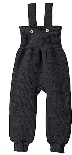 Disana Strick-TRÄGERHOSE Neugeborene & Kleinkind – 100% Bio-Merino – atmungsaktiv, warm Unisex Gr. 50 – 104 - nachhaltig & fair – mit hohem Bund - Made in Germany | Anthrazit Gr. 50-56