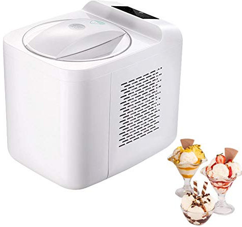 LTLCLZ Gelatiera con Compressore Autorefrigerante, 1L, Macchina per Gelato E Sorbetti in Acciaio Inox con Spegnimento Automatico, Cestello per Gelato Estraibile, Ice Cream Maker 135W