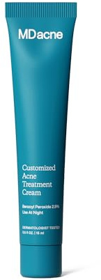 MDacne - Acne Treatment- Benzoyl Peroxide Cream 5% - Unclogs Pores, Reduces Blemishes & Enhanced with - Plant-Based Ingredients for Sensitive Skin