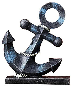 JTSTAN Nautical Boat Anchor Sculpture Decor - Creative Coastal Model Art Theme Ocean Retro Style Decorations Navy Home Office Desktop Bookshelf Crafts Sailboat Statue Resin Ornaments