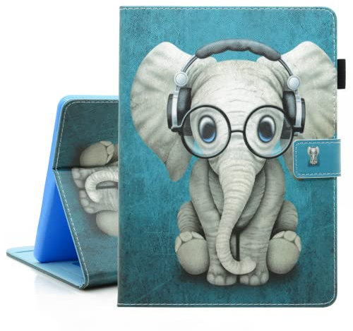 BYCeKe Case for Fire HD 8 Tablet Case & Fire HD 8 Plus Cover (12/10th Gen, 2024/2022/2020 Release) 8 Slim PU Leather Stand Cover for Amazon Fire 8 inch Tablet, Auto Wake/Sleep, Doctor Elephant
