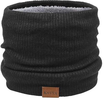 Kavya Winter Neck Warmer, Snoods for Men Women Windproof Knit Ski Snood Scarves Fleece Neck Gaiter Thicken Scarf for Men Gifts Hiking Skiing Motorcycle Accessories