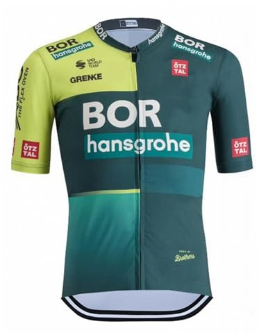 SGCIKER 2024 Herren World Tour Team BORAHansgrohe Radtrikot, kurzärmliges atmungsaktives Radtrikot MTB-Fahrrad Bekleidungs Hemd (2XL)
