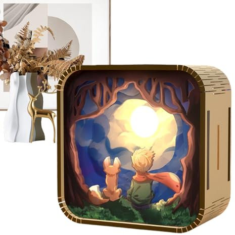 Luce notturna Puzzle - Kit di Puzzle Unico in Legno Acrilico, Lampada da Scrivania LED Luce Puzzle | Kit di modelli artigianali creativi di luce notturna Carina Decorazione della Casa per Tavolo di