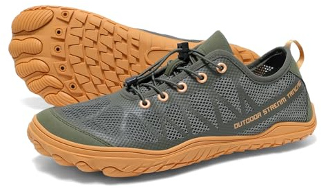 ARTOPEAK Water Shoes for Men Lightweight Beach Aqua Sneakers for Swim Pool Kayaking Army/Green Size 10.5