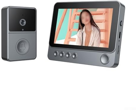 Bulevisiter Timbre inalámbrico de video con pantalla de 4.3 pulgadas, intercomunicador bidireccional, cámara de puerta de 2.4 G, sistema de seguridad para el hogar