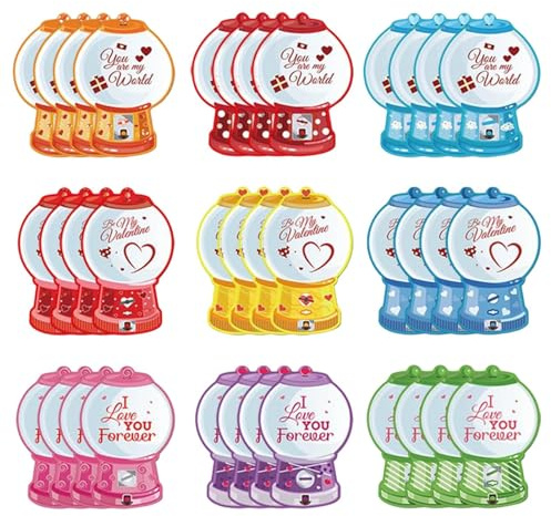 Generico Carta Dispenser Caramelle San ,36 Pezzi Rifornimenti per Festa a Forma di Distributore di Caramelle - Biglietti di Auguri con Fai Da Te,Per Ragazzi Ragazze Coppie Aula Ufficio Raduni Familia