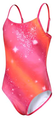 Baogaier Traje de baño de una Pieza para Niñas Correas Ajustables 5-14 Años | Elástico Secado Rápido, Bañador Natación, Ligero, Tirantes Finos, Brillante Colorido, Verano, Ropa de baño para Playa Piscina