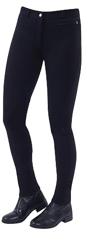 Dublin Supa-Fit Zip Up Knee Patch Jodhpurs, Black, Ladies 8/26