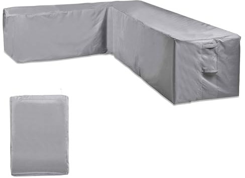 VonHaus Waterproof Garden L-Shape Sofa Cover – Large Premium Heavy Duty, Breathable 420D Oxford Fabric Protection for Garden Sofas (H75 x W298/222 x D76cm)