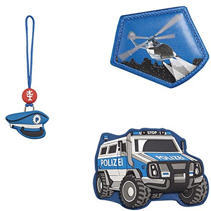 Step by Step Magic Mags Police Truck Diego“, 3-teilig, 2 Magnet-Applikationen und 1 Anhänger, als Ergänzung für den Schulranzen oder Vorschulrucksack, für Jungen