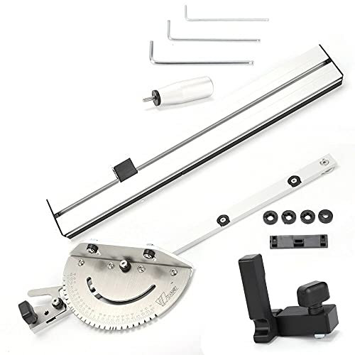 Gehrungsfugenlehre Futchoy Präzisions-Tischkreissäge Fräser Gehrungsmessgerät Maßstab Lineal Aluminium Gehrungslehre für Tischsäge, Sägezubehör