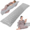 Totsy Baby Seitenschläferkissen mit Bezug Baumwolle 40 x 145 cm - Komfortkissen Schlafkissen Seitenschläfer Body Pillow Seitenschlafkissen Weiße Sterne auf Grau