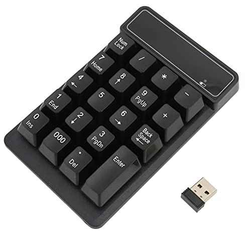 VBESTLIFE Teclado Numérico Inalámbrico, Portátil, 19 Teclas, Teclado Numérico de Contabilidad Financiera Ergonómico Inalámbrico de 2,4 GHz para Ordenador Portátil, PC, Escritorio