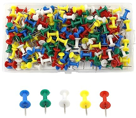 WeddHuis 100PCS Chinchetas para Mapas, Pines de Empuje, Chinchetas Corcho y Aguja para Tableros de Anuncios